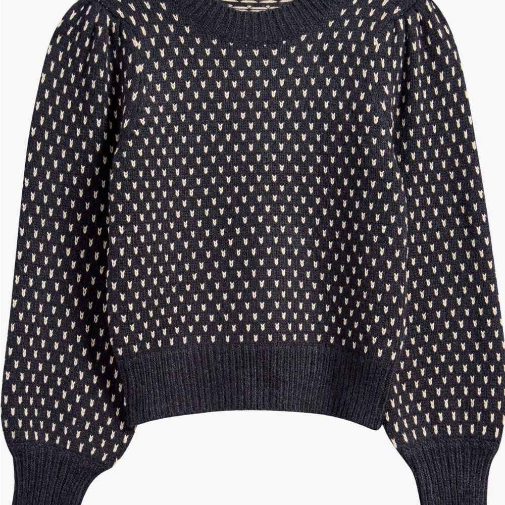 Classic Black and White Marine Layer Patterned Crewneck Sweater